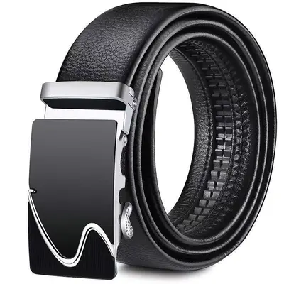 Men's Synthetic Leather Belt Amazon AliExpress Automatic Buckle Versatile Pants Belt Foreign Trade Cross-Border - 8