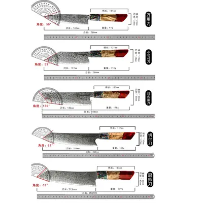 67-Layer Damascus Chef Knife with Japanese AUS-10 Steel, Wood Handle