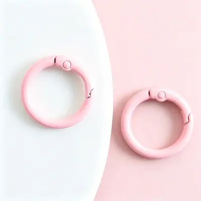 Painted alloy spring clasp key ring, DIY accessory - 11