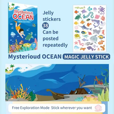 Kinder-Stilles Jelly-Stickerbuch mit Szenen und Puzzle