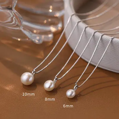 S925 gümüş tatlı su incisi kolye kadın, klavikula zinciri
