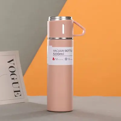 304 Stainless Steel Vacuum Double-Wall Insulated Cup with Three Lids - 11