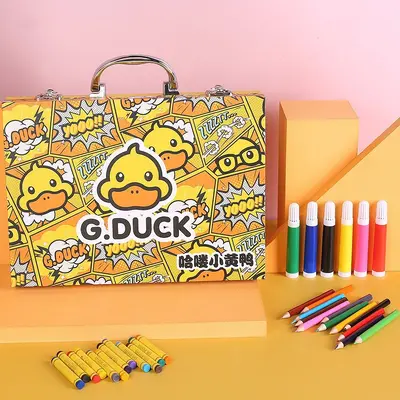 G.DUCK çocuk resim seti 84 parça keçeli kalem fırça