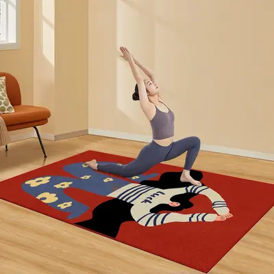 Kristallvelours Yogamatte, waschbar, Stoßdämpfung, Streifenmuster - 9