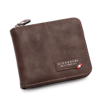 Men's Short Tri-Fold Wallet with Chain and Coin Pocket - 5