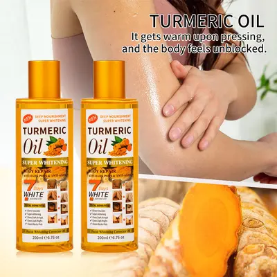 Turmeric Oil 200 ml with Mandelic Acid, Moisturizing Face and Body Massage Oil - 5