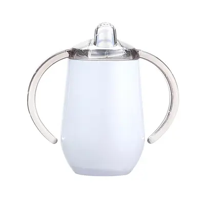 Çocuklar için 10oz 304 paslanmaz çelik çift kapaklı emiş ağızlı bardak