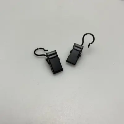 Metal Curtain Buckle with Ring, Open and Closed Crocodile Clips - 8