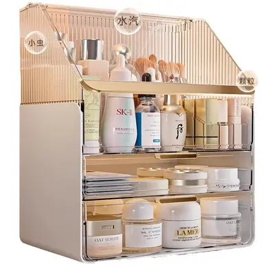 Makeup desk storage box, acrylic, dustproof, luxury design
