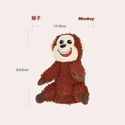 Squeaky Chew-Resistant Dog Toy, Plush Mop Design - 6
