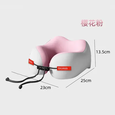 U-Shaped Memory Foam Travel Neck Pillow, Portable, with Storage - 9