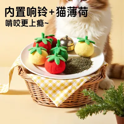 猫玩具小番茄柿子串逗猫棒猫咪自嗨解闷神器耐咬带铃铛逗猫咪玩具 - 3