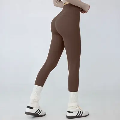 Damen-Yogahose hohe Taille, 7/8-Länge, po-hebend - 8