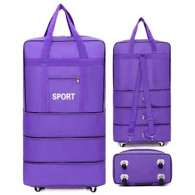 Foldable travel luggage with wheels, 158L capacity - 6