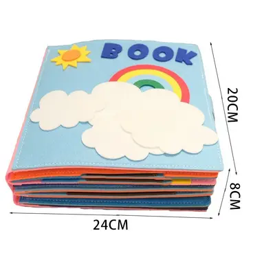 Felt Rainbow Cloth Book with Dressing Practice for Early Education - 6