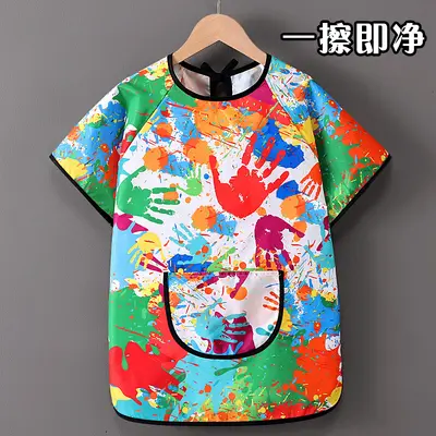 Waterproof Long-Sleeve Children's Painting Smock, Back-Opening - 10