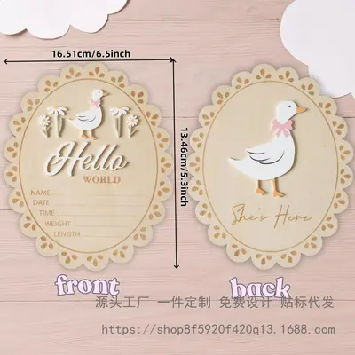Baby Announcement Sign, Creative Decorative Label Handicraft