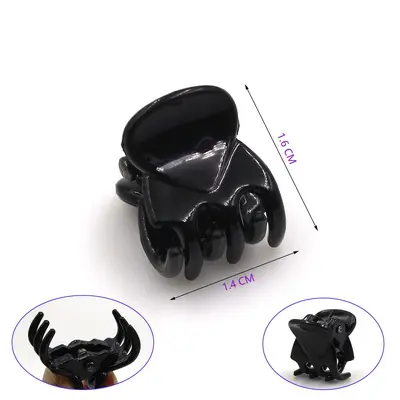 1.5 cm büyük yuvarlak başlı mini saç tokası, mat siyah kakül tokası, yan saç aksesuarı, prenses saç süsü. - 8