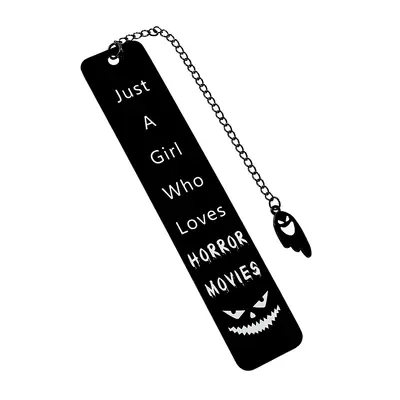 Halloween Bookmark, Stainless Steel Black Plated, Horror Theme