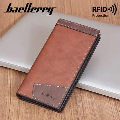 baellerry Men's Long Wallet, Multi-Card Slots, Zipper - 4