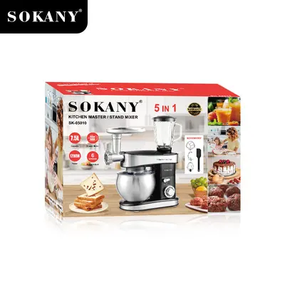 Sokany 5-in-1 Stand Mixer, 7.5L Dough Mixer with Juicer and Meat Grinder