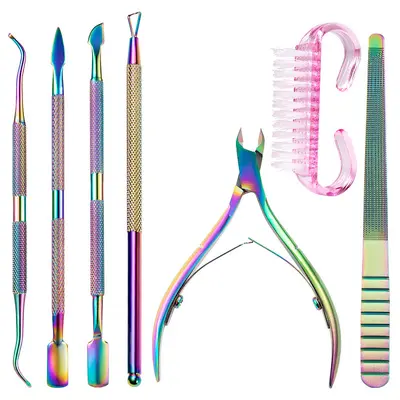 Stainless steel titanium nail care set, multi-piece - 10