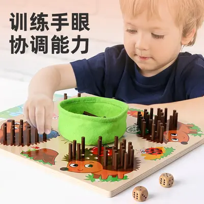 Wooden hedgehog game, sensory education, Montessori learning tool - 3