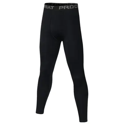 Boys' Fleece-Lined Basketball Compression Tights, High-Stretch, Quick-Dry - 6