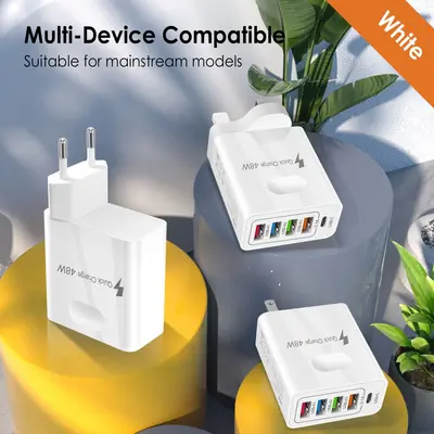 Sınır ötesi yeni ürün çoklu portlu USB şarj cihazı 5V2A Avrupa tipi-C çok fonksiyonlu hızlı şarj cep telefonu PD şarj başlığı