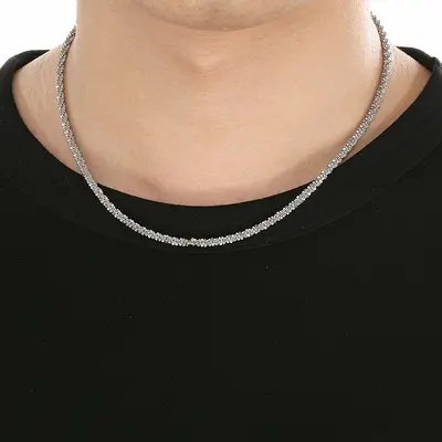 Titanyum Çelik Burgu Zincir Kolye Paslanmaz Çelik Mısır Zincir Unisex