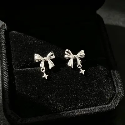 S999 Sterling Silver Zircon Stud Earrings Women - 11