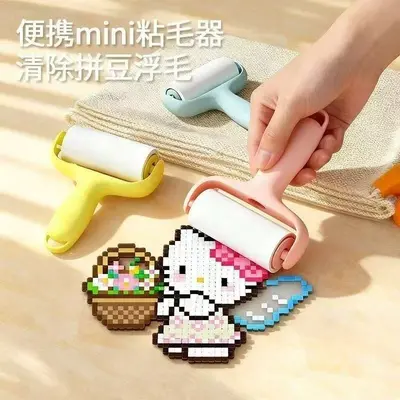 Portable lint roller drum, handheld hair remover