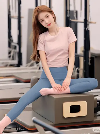 Kadınlar için Yoga giyim üstleri, yeni stil, güzel dopamin profesyonel Pilates eğitimi kısa kollu tişört spor spor kıyafeti - 7