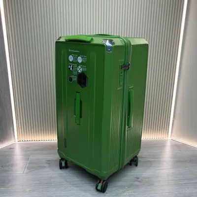 Foreign trade export super large capacity five-wheel antibacterial material suitcase, lockable coded cabin size luggage - 8