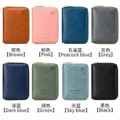 Passport Wallet Zipper Travel Document Pouch - 4
