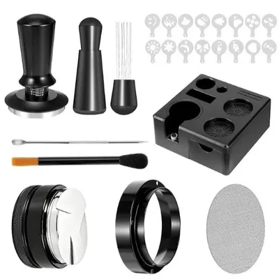 Coffee Tool Set with Adjustable Tamper and Distribution Needle - 9
