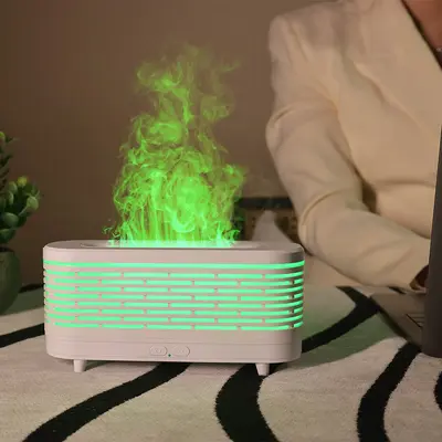 120 ML Mini Flame Effect Aroma Diffuser Humidifier with Seven-Color Light - 5