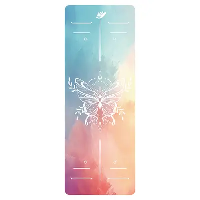 Suede-Look Rubber Yoga Mat, Non-Slip, Foldable, Thin - 12