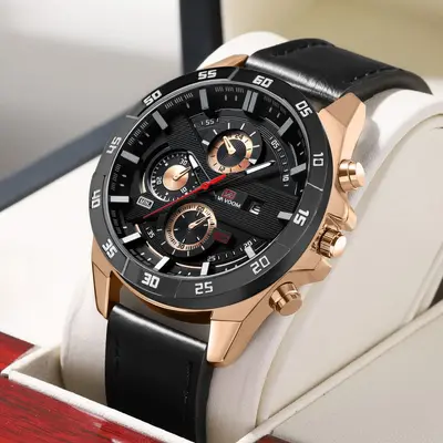 Quellhersteller Mode Herrensportuhr wasserdicht Outdoor-Sportuhr Casual Quarzuhr Student Uhr mit Lederarmband Kalender
