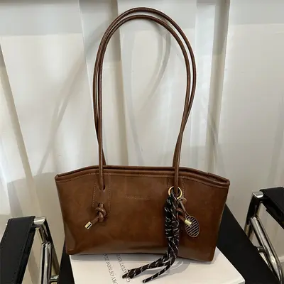 Retro Large Capacity Women's Tote Bag, Single Shoulder Strap - 3