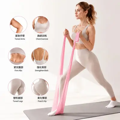 Yoga Resistance Band, Stretch Strap for Women Dance and Fitness - 4