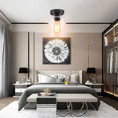 Moderne minimalistische Glas-Deckenlampe für Flur und Schlafzimmer