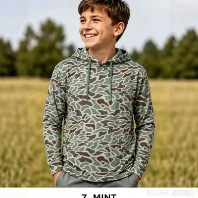 2026 grenzüberschreitender Bestseller Kinder-Hoodie Tarnmuster mehrfarbiger Kapuzenpullover Oberteil für Außenbereich Werksdirektverkauf