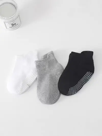 Anti-Slip Silicone Dot Cotton Boat Socks for Kids