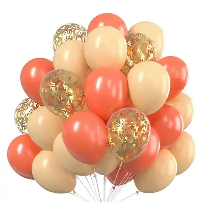 12-Zoll-Ballonset in Gold mit langen Pailletten-Konfetti für Geburtstag