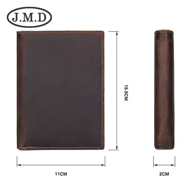 Deri Pasaport Çantası Retro Çok Kartlı RFID Koruması