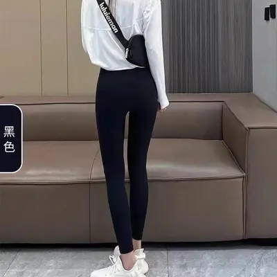 Damen-Yogahose mit hohem Bund, Po-Lifting, Nude-Effekt - 8