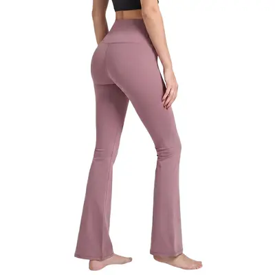 Tight Pilates Yoga Leggings Women's Peach Hip Effect, Micro Flared Long Pants - 5