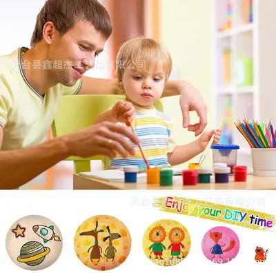Manufacturer In-Stock Natural Wood Color Hemu Semicircle Ball Half-Side Hemu Beads Amazon Children's Wooden Beads Handmade DIY Accessories