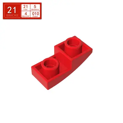 1x2 Reverse Curved Piece Compatible with LEGO 24201 Building Blocks - 6
